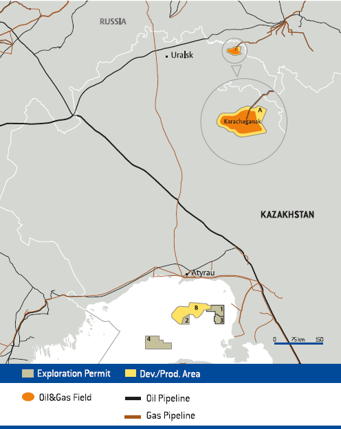 Activity areas – Kazakhstan (map)