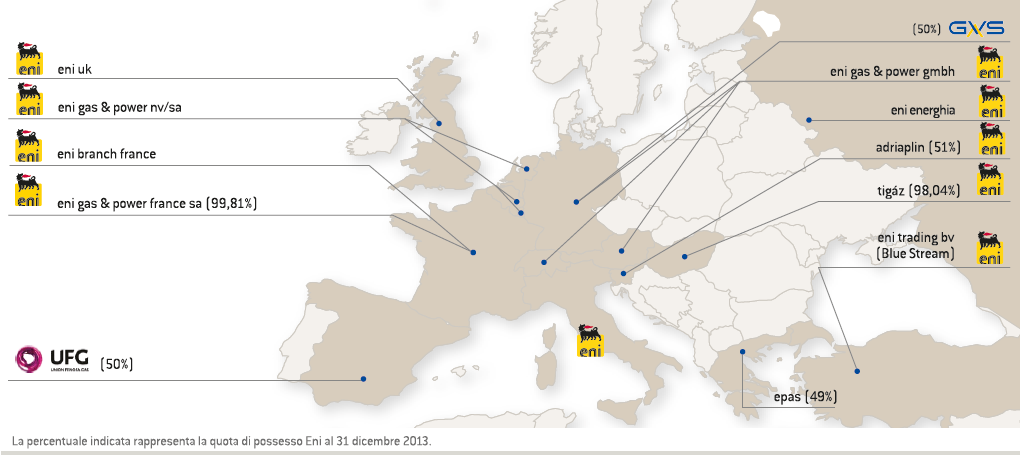 Presenza Eni in Europa (Mappa)
