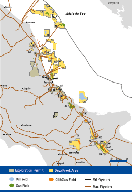 Activity areas – Central Southern Apennines (map)