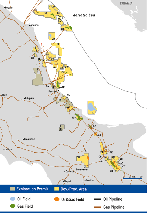 Activity areas – Central Southern Apennines (map)