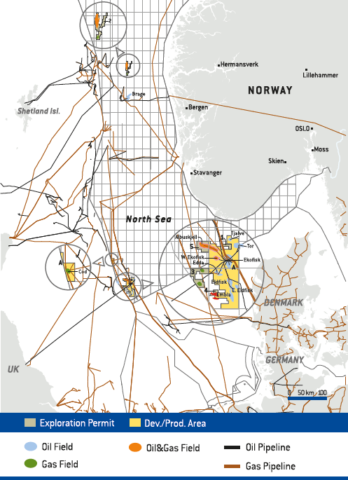 Activity areas – Norwegian Section of the North Sea (map)