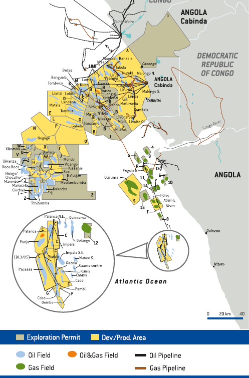 Activity areas – Angola (map)