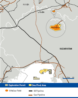 Activity areas – Kazakhstan (map)