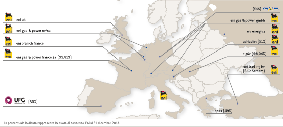 Presenza Eni in Europa (Mappa)